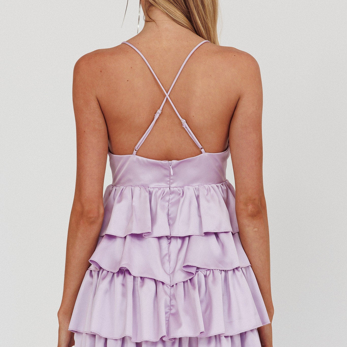 Heavenly Bliss Ruffle Mini Dress Lilac 2
