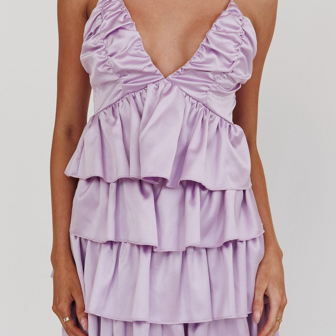 Heavenly Bliss Ruffle Mini Dress Lilac 4