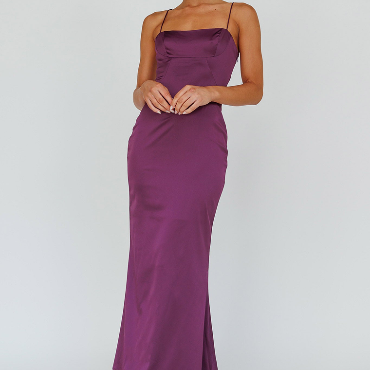 Teneal Lace-Up Back Maxi Dress Plum 5