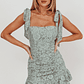 Neriah Tied Shoulder Lace Mini Dress Sage - thumbnail 1