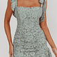 Neriah Tied Shoulder Lace Mini Dress Sage - thumbnail 4