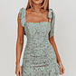 Neriah Tied Shoulder Lace Mini Dress Sage - thumbnail 5