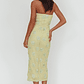 Horizon Strapless Textured Floral Midi Dress Green - thumbnail 2