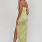 Winter Moon Strapless Lace Trim Midi Dress Sage - thumbnail 2