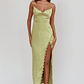 Winter Moon Strapless Lace Trim Midi Dress Sage - thumbnail 3