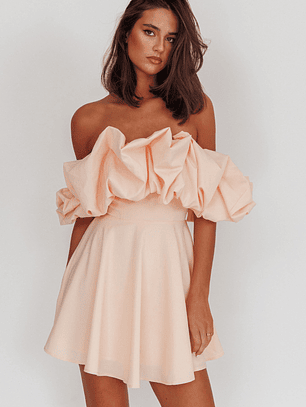 Kailynn Off-Shoulder A-Line Mini Dress Blush