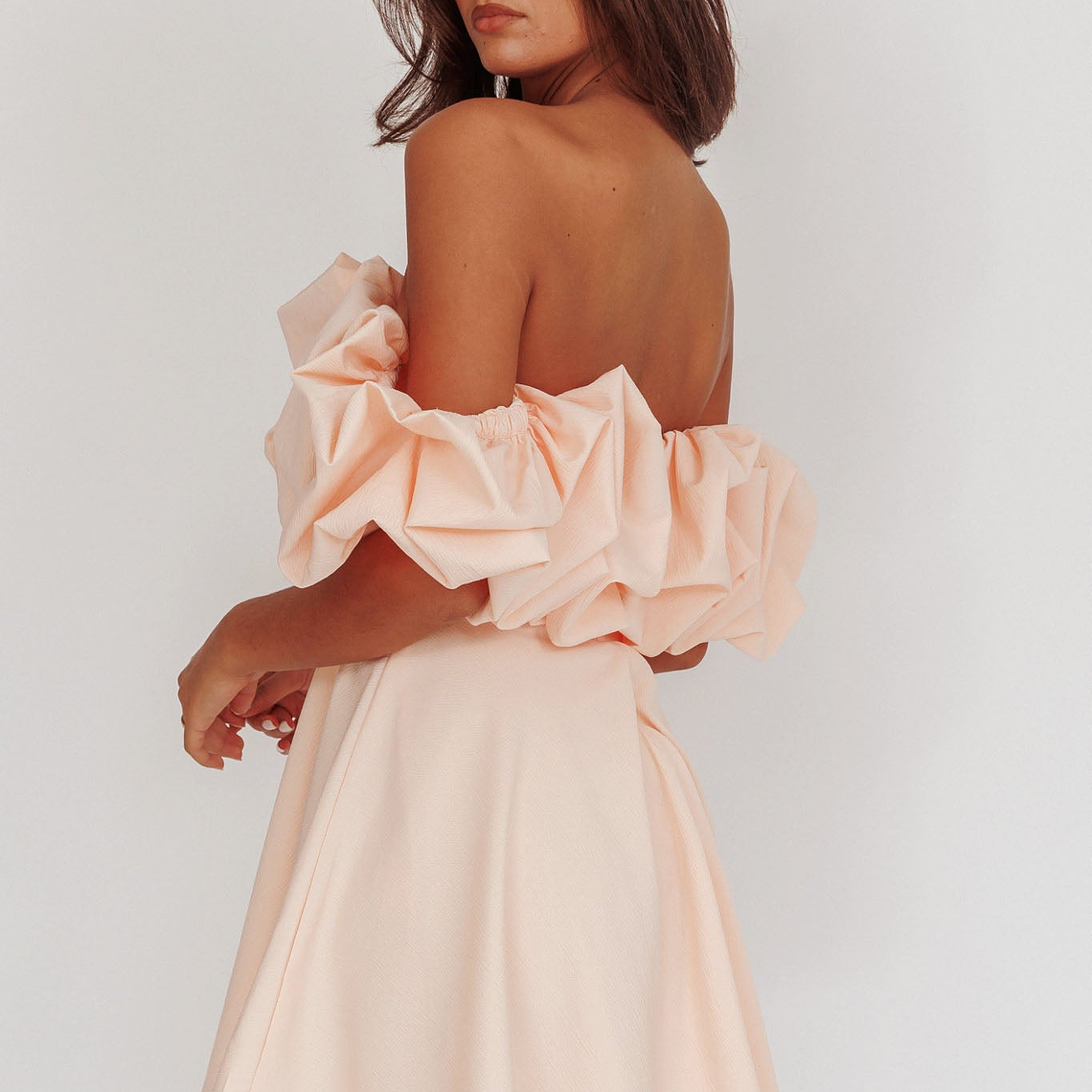 Kailynn Off-Shoulder A-Line Mini Dress Blush 2