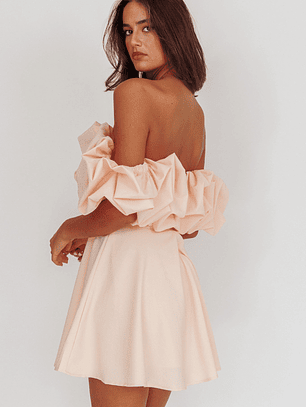 Kailynn Off-Shoulder A-Line Mini Dress Blush