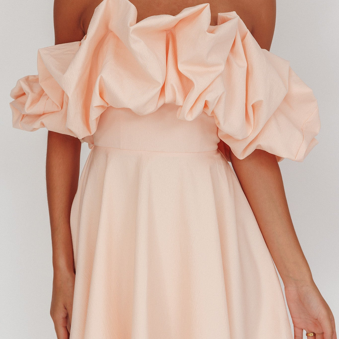 Kailynn Off-Shoulder A-Line Mini Dress Blush 4