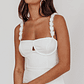 Marteen Rosette Strap Midi Dress White - thumbnail 2