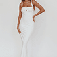 Marteen Rosette Strap Midi Dress White - thumbnail 4