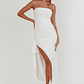 Cha Cha Strapless Thigh Split Dress White - thumbnail 3