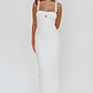Marteen Rosette Strap Midi Dress White - thumbnail 6