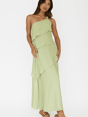 Delwyn One-Shoulder Maxi Dress Sage