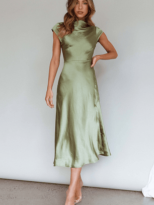 Lucinda Twist Back Midi Dress Olive