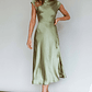Lucinda Twist Back Midi Dress Olive - thumbnail 1