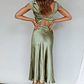Lucinda Twist Back Midi Dress Olive - thumbnail 2