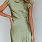 Lucinda Twist Back Midi Dress Olive - thumbnail 4