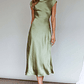 Lucinda Twist Back Midi Dress Olive - thumbnail 6