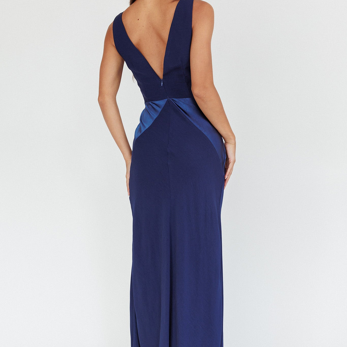 Soul Fire V-Neck Maxi Dress Navy 2