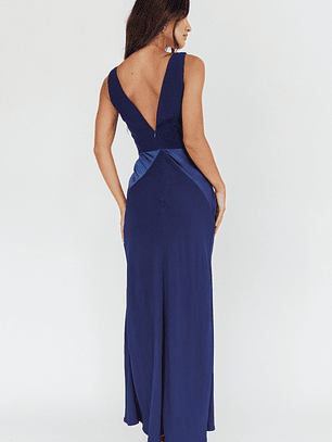 Soul Fire V-Neck Maxi Dress Navy