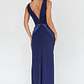 Soul Fire V-Neck Maxi Dress Navy - thumbnail 2