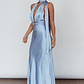 Italia Azure Halterneck Maxi Dress Blue - thumbnail 6