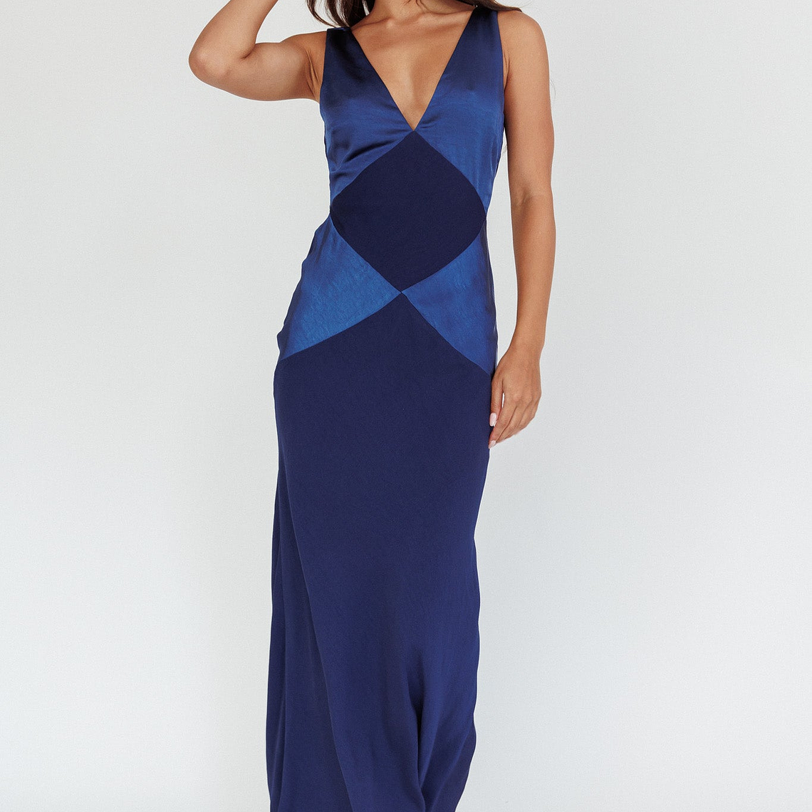 Soul Fire V-Neck Maxi Dress Navy 3