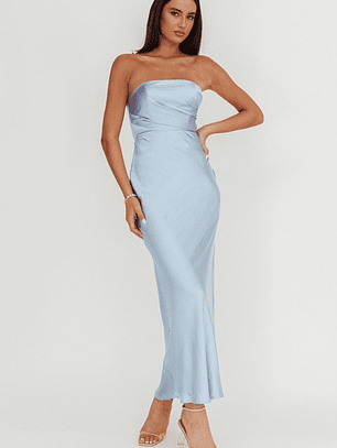 City Of Stars Strapless Maxi Dress Baby Blue