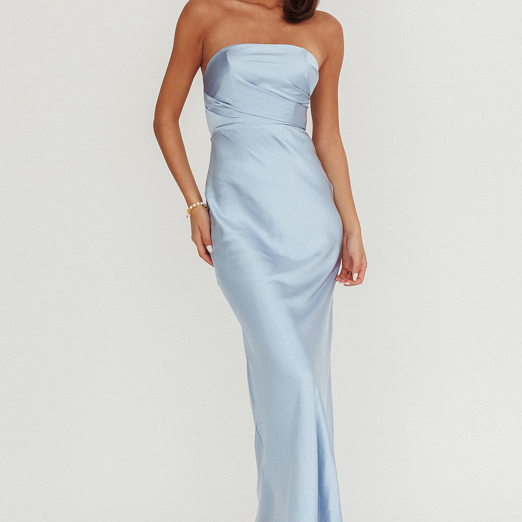 City Of Stars Strapless Maxi Dress Baby Blue 5