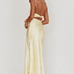 Nerida Twist Back Satin Maxi Dress Lemon - thumbnail 2