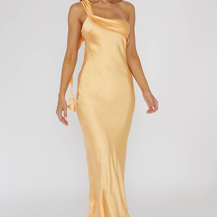 Carmel One-Shoulder Sash Maxi Dress Rockmelon 1