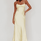 Nerida Twist Back Satin Maxi Dress Lemon - thumbnail 5