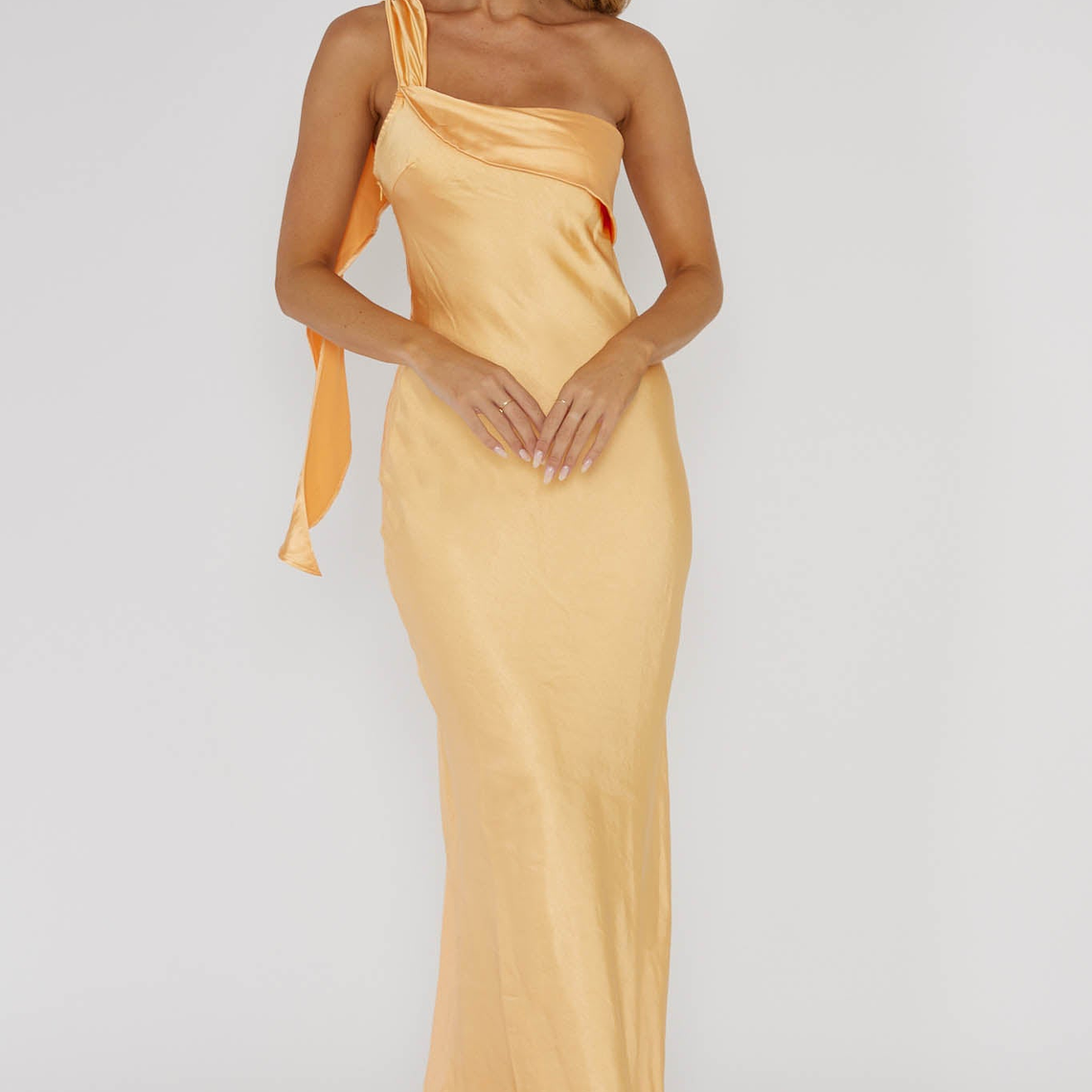 Carmel One-Shoulder Sash Maxi Dress Rockmelon 4