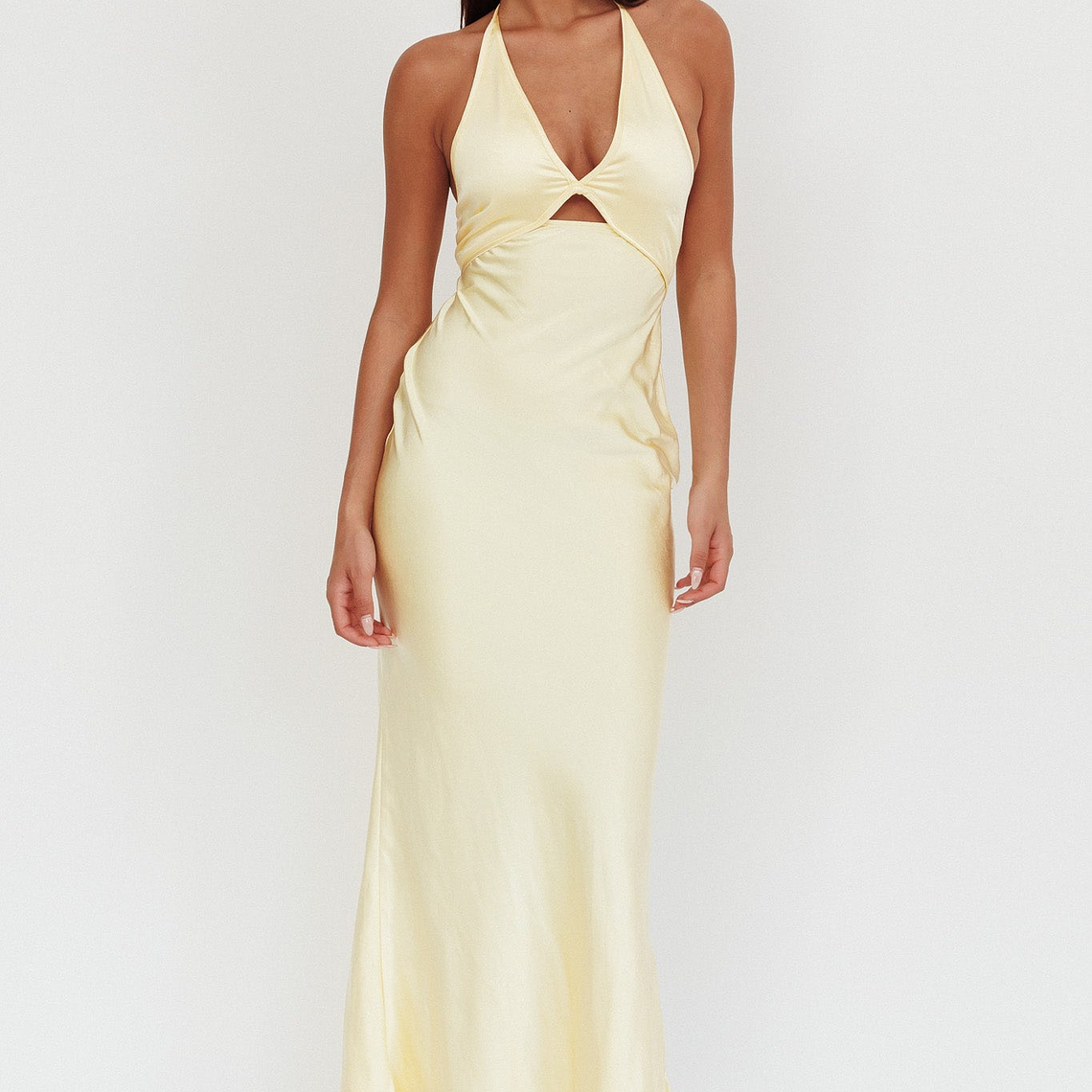 Jassinta Keyhole Bust Maxi Dress Lemon 4