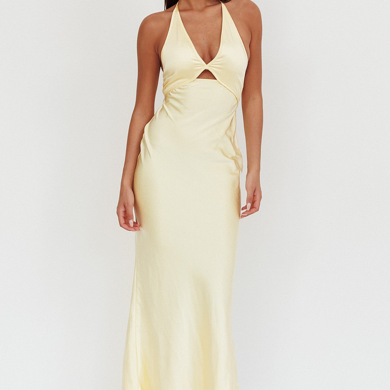 Jassinta Keyhole Bust Maxi Dress Lemon 4