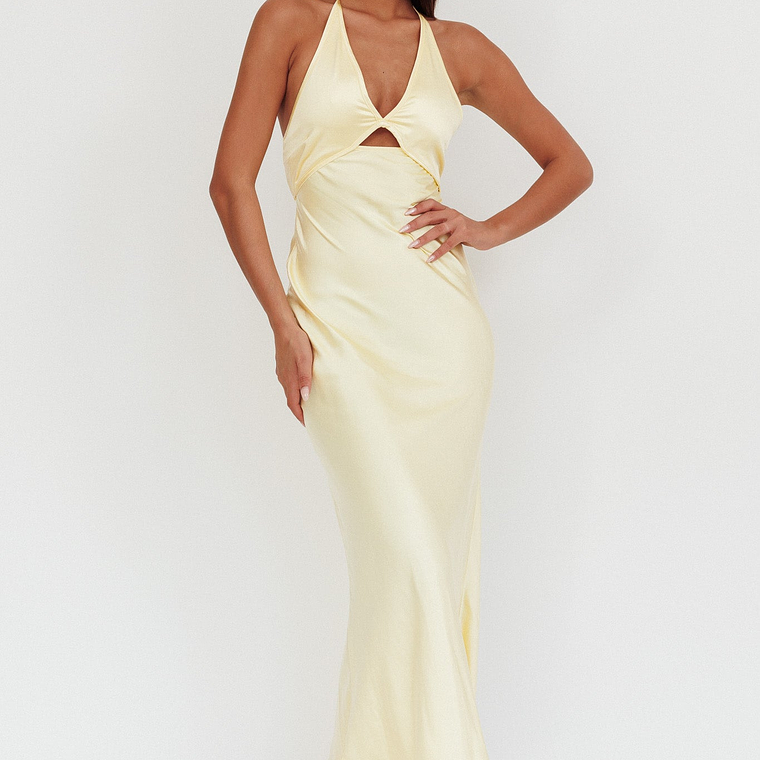 Jassinta Keyhole Bust Maxi Dress Lemon 5