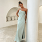 Carmel One-Shoulder Sash Maxi Dress Sage - thumbnail 2