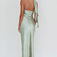 Carmel One-Shoulder Sash Maxi Dress Sage - thumbnail 3