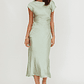 Loveland Cap Sleeve Cowl Back Midi Dress Sage - thumbnail 1