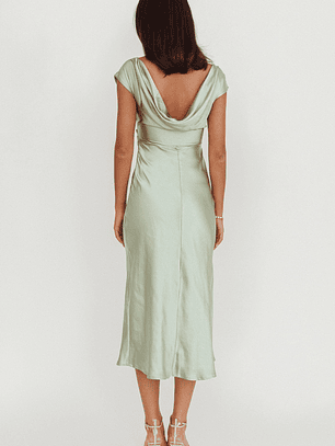 Loveland Cap Sleeve Cowl Back Midi Dress Sage