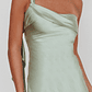 Carmel One-Shoulder Sash Maxi Dress Sage - thumbnail 5