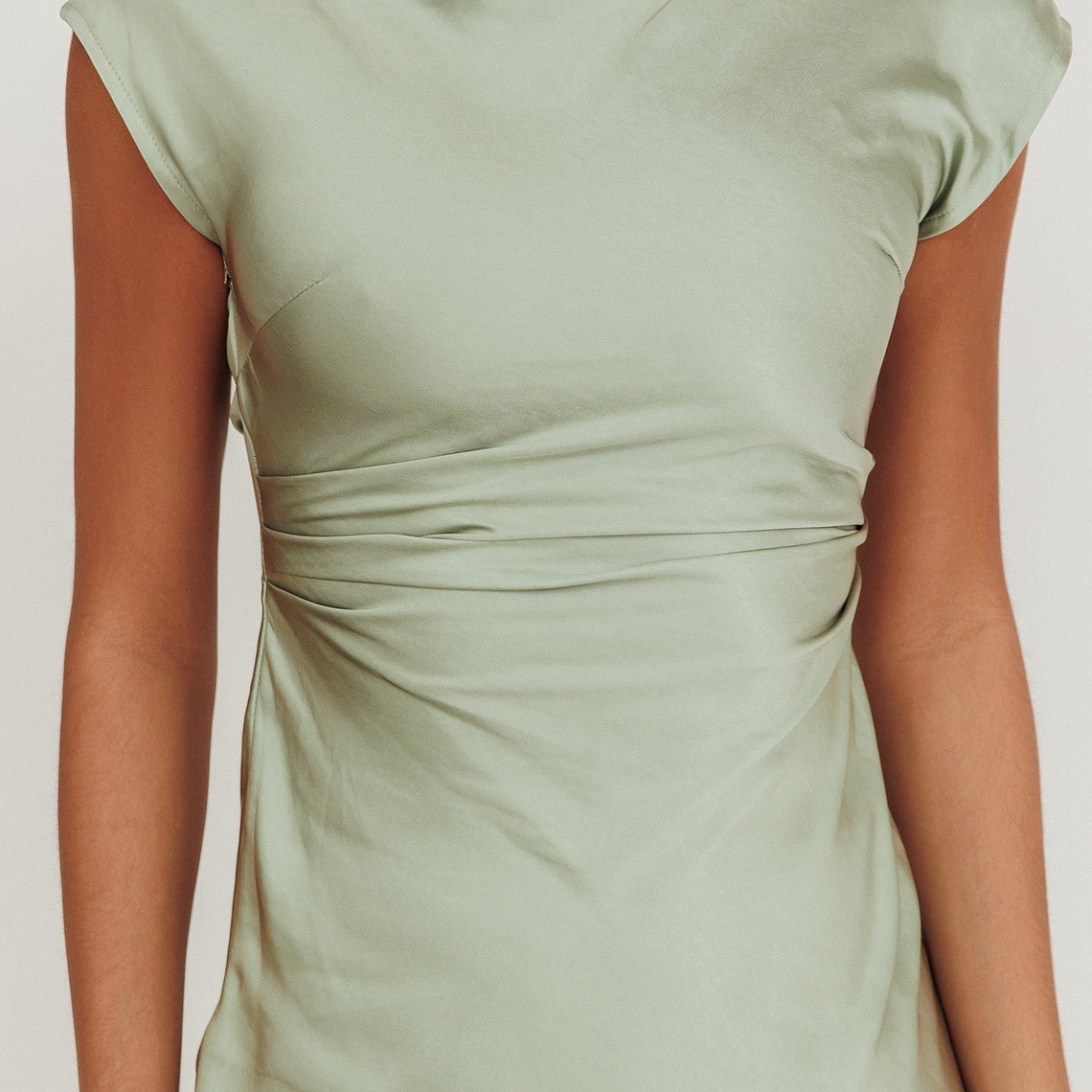 Loveland Cap Sleeve Cowl Back Midi Dress Sage 3