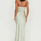 High Roller Flower Decoration Halter Dress Sage - thumbnail 2