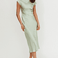 Loveland Cap Sleeve Cowl Back Midi Dress Sage - thumbnail 5