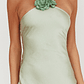 High Roller Flower Decoration Halter Dress Sage - thumbnail 3