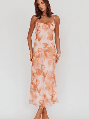 Nerida Low Back Twist Maxi Dress Orange