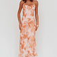 Nerida Low Back Twist Maxi Dress Orange - thumbnail 1
