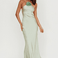 High Roller Flower Decoration Halter Dress Sage - thumbnail 4