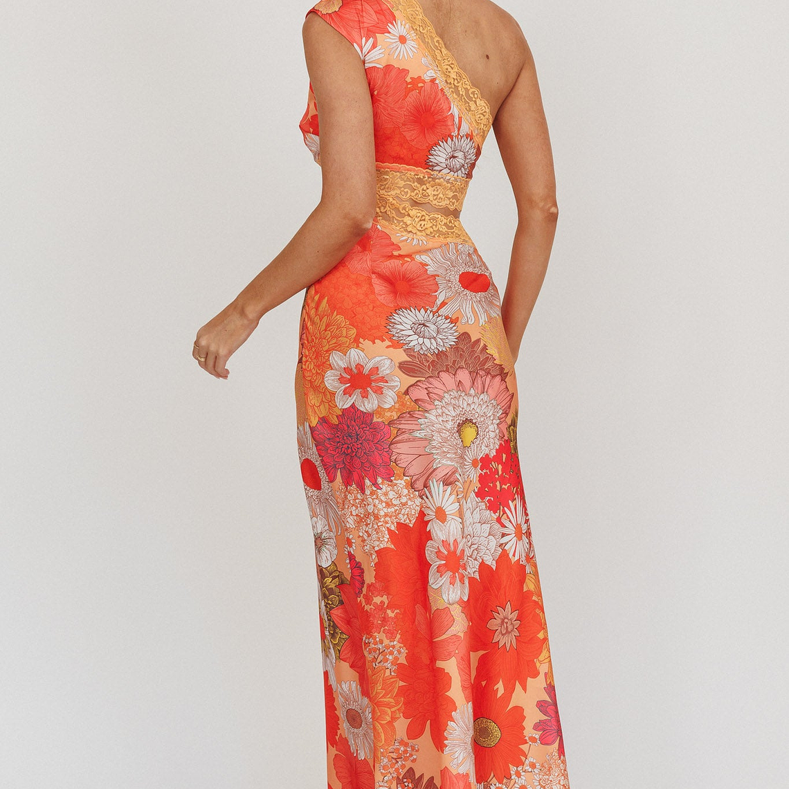 Mahli One-Shoulder Cut-Out Maxi Dress Floral 3